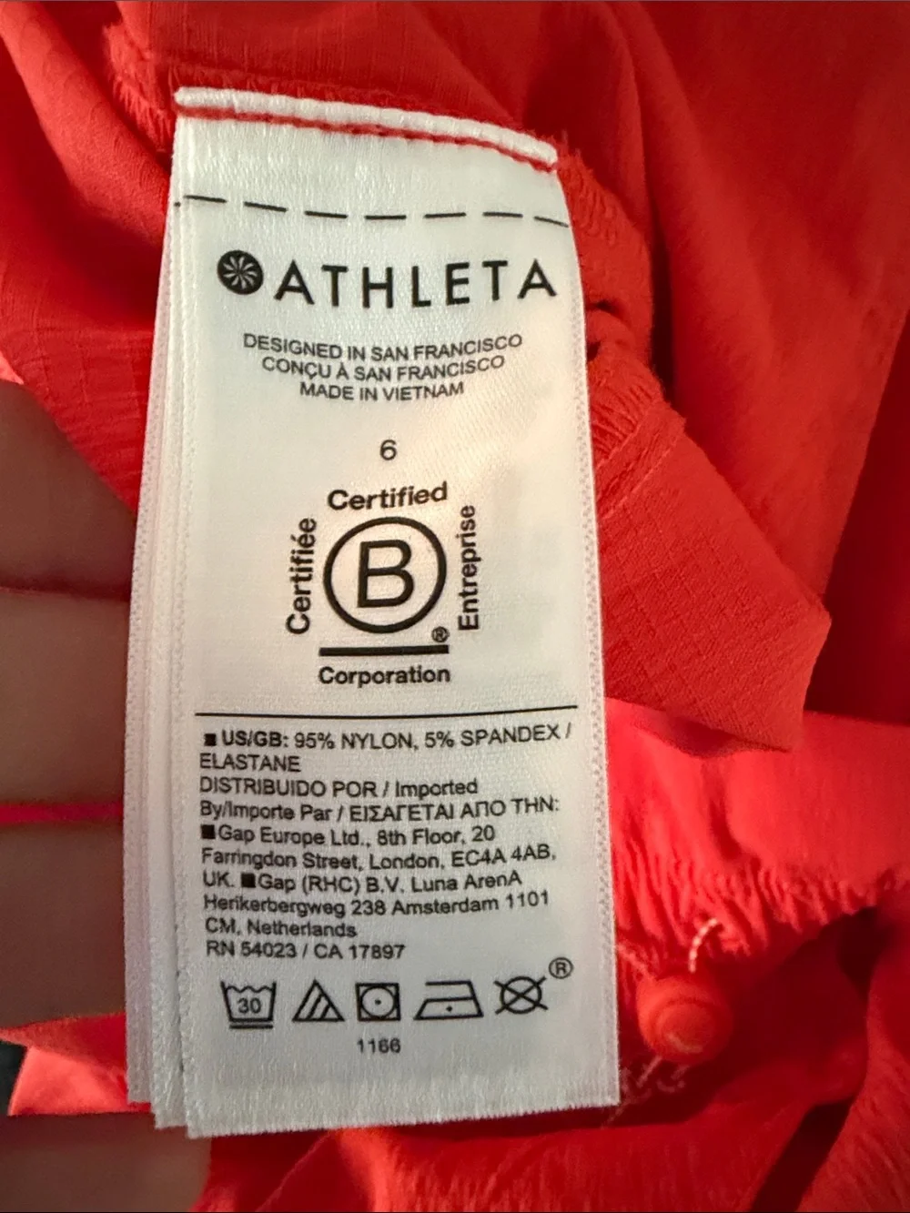 Athleta Trekkie Parachute Nylon Blend Pants Color: Vermillion Women's Sz 6 B156